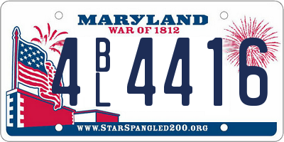 MD license plate 4BL4416