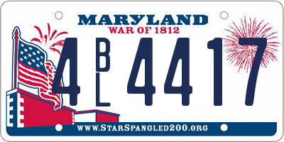 MD license plate 4BL4417