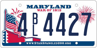 MD license plate 4BL4427