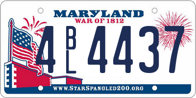 MD license plate 4BL4437