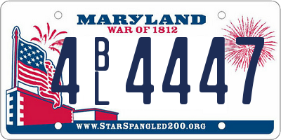 MD license plate 4BL4447