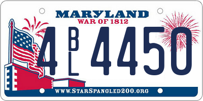MD license plate 4BL4450