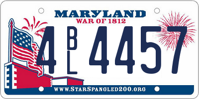 MD license plate 4BL4457