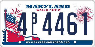MD license plate 4BL4461