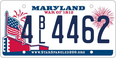 MD license plate 4BL4462