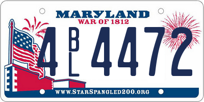 MD license plate 4BL4472