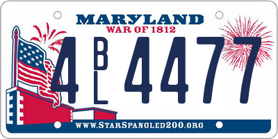 MD license plate 4BL4477