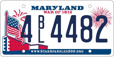 MD license plate 4BL4482
