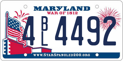 MD license plate 4BL4492