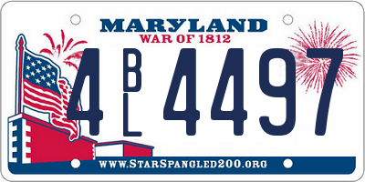 MD license plate 4BL4497