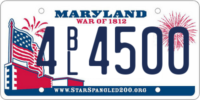 MD license plate 4BL4500