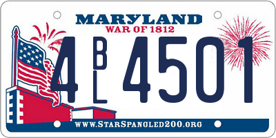 MD license plate 4BL4501