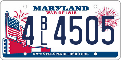 MD license plate 4BL4505