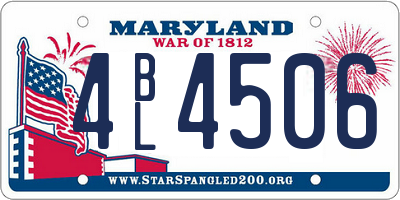 MD license plate 4BL4506