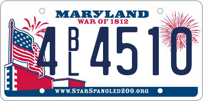 MD license plate 4BL4510