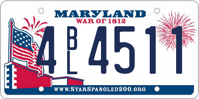 MD license plate 4BL4511
