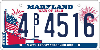 MD license plate 4BL4516