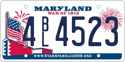 MD license plate 4BL4523