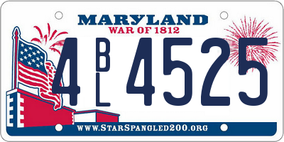 MD license plate 4BL4525