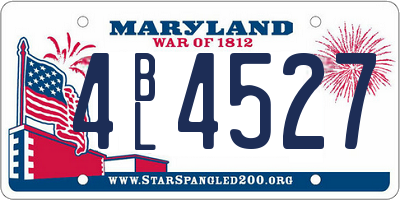 MD license plate 4BL4527