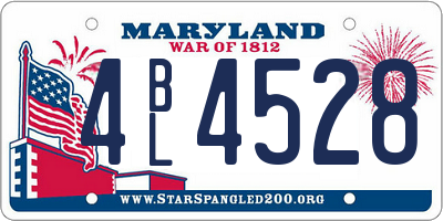 MD license plate 4BL4528