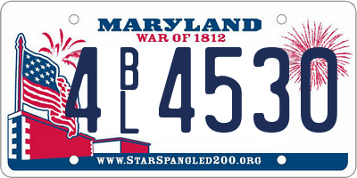 MD license plate 4BL4530