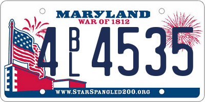 MD license plate 4BL4535