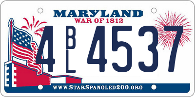 MD license plate 4BL4537