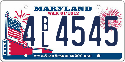 MD license plate 4BL4545