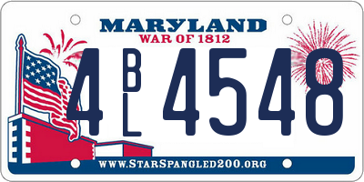 MD license plate 4BL4548