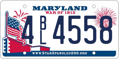 MD license plate 4BL4558