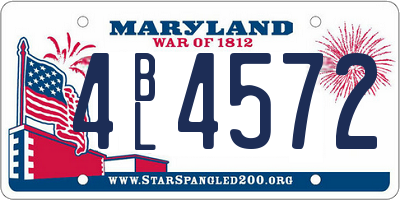 MD license plate 4BL4572
