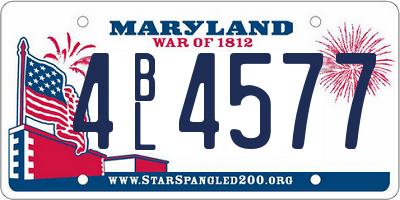 MD license plate 4BL4577