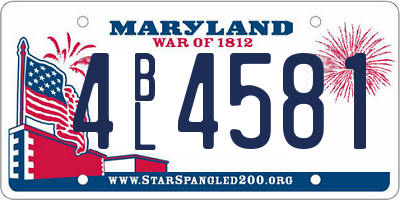 MD license plate 4BL4581