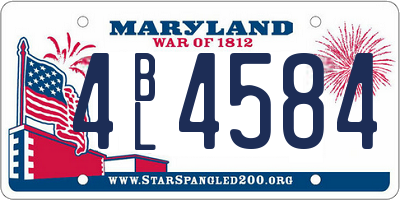 MD license plate 4BL4584