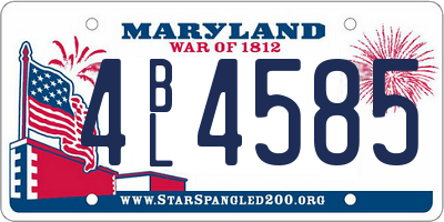 MD license plate 4BL4585