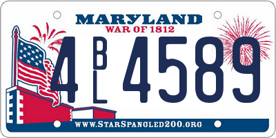 MD license plate 4BL4589