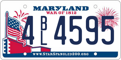 MD license plate 4BL4595