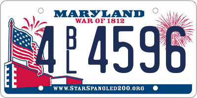 MD license plate 4BL4596