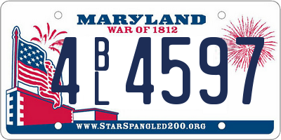 MD license plate 4BL4597