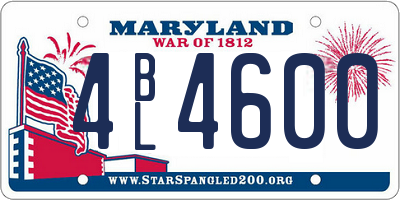 MD license plate 4BL4600