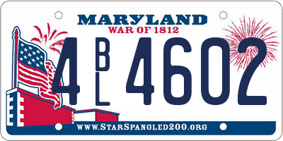 MD license plate 4BL4602