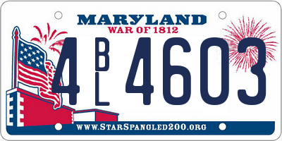 MD license plate 4BL4603