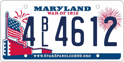 MD license plate 4BL4612
