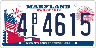 MD license plate 4BL4615