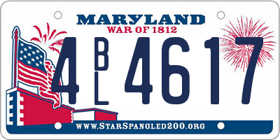 MD license plate 4BL4617