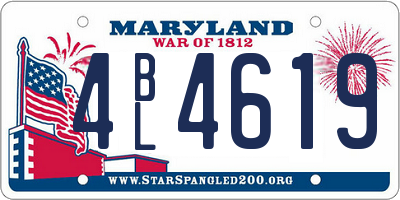 MD license plate 4BL4619