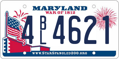 MD license plate 4BL4621