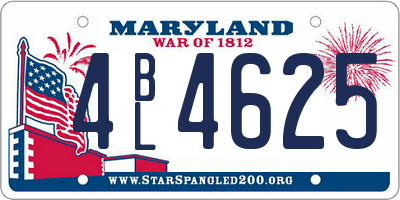MD license plate 4BL4625