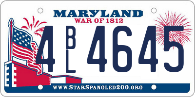 MD license plate 4BL4645